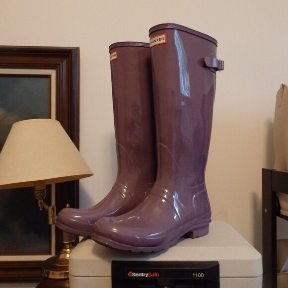 Rare PURPLE Hunter rain boots wellies Excellent condition US woman's 10 - Picture 1 of 5